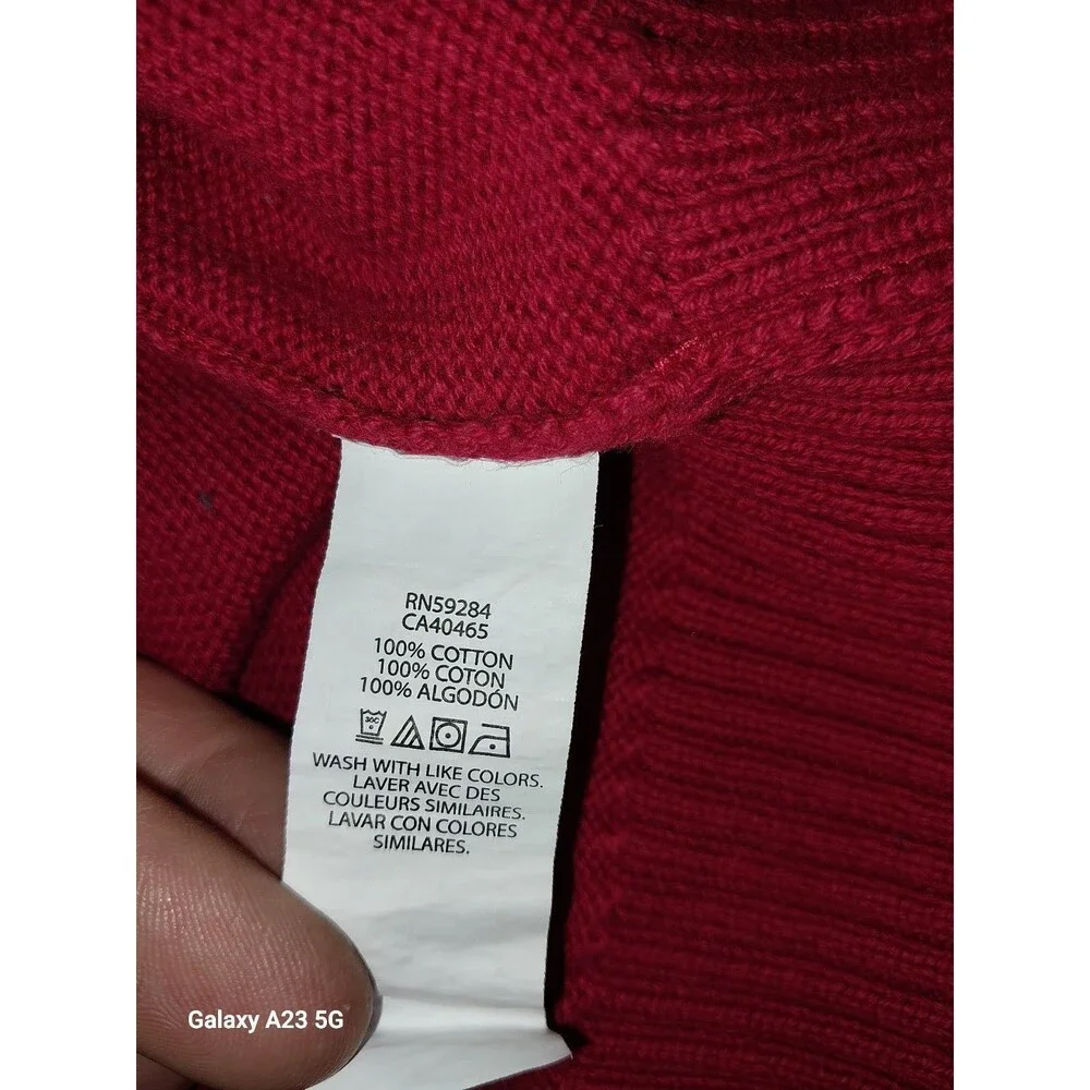 Children’s Place Boys Size 10/12 Holiday Christmas Fairisle Shawl Sweater-Red